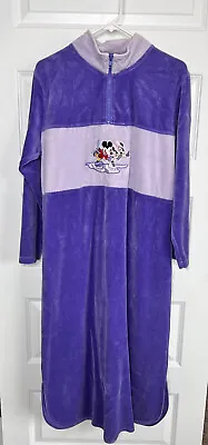 Disney Mickey Minnie Mouse Velour Nightgown House Dress Vintage Purple Sz M • $32.99