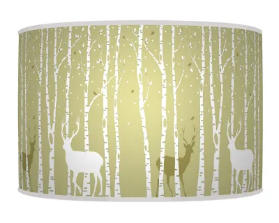 Trees Stag Deer Green Pendant Lamp Shade Handmade Drum Lampshade 679N • £54.99