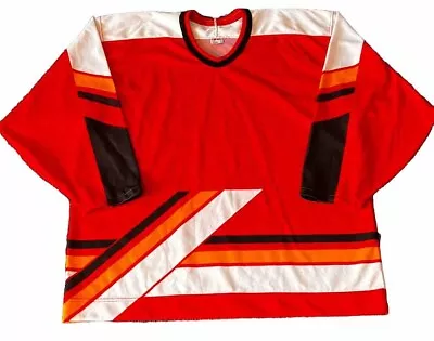 Vintage Ccm Hockey Jersey- White/red/black/yellow - Size Xl • $29.99