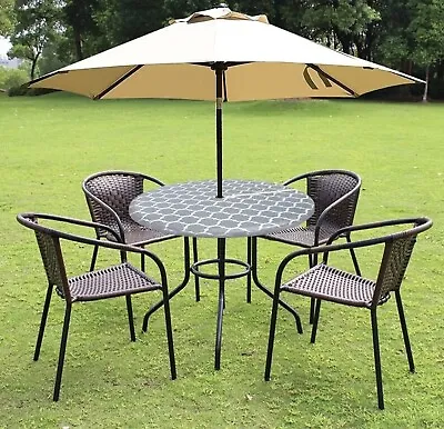 $7 • Buy Vinyl Outdoor Tablecloth With Umbrella Hole And Zipper Round Fitted Waterproof
