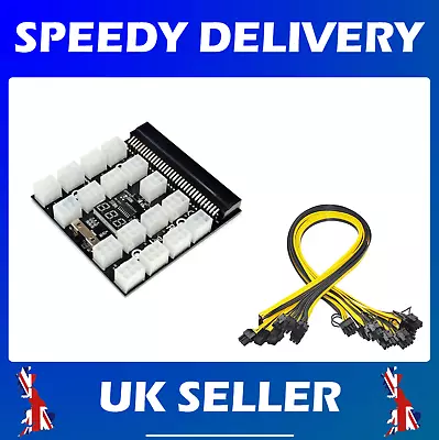 17 X 6Pin Mining Breakout Board 1200w 750w 12V For Server Power Supply PSU HP • £35