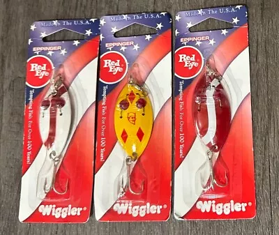 Lot Of 3 Eppeninger Red Eye Wiggler Spoons 1/4 Oz 8416 88417 8441 Fishing Lure • $14.99