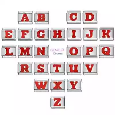 New Fashion Red 26 English Letters A-Z Italian Links Charm Fit 9mm Stainless • $2.80