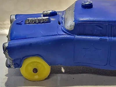1950's Auburn Rubber Toys #576 Blue With Silver Accents Police Car  • $4.99