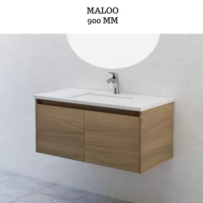 Melamine Bathroom Vanity Unit 900MM Wall Hung Engineered StoneTop  • $389