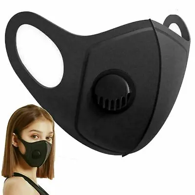 Breathable Air Flow Mask Washable Mouth Nose Face Mask Protection With Filter UK • £2.19