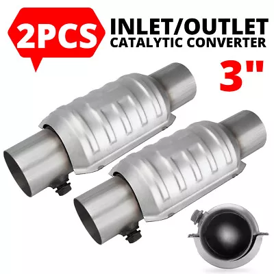 2x 3'' Universal Catalytic Converter Stainless Steel High-Flow Weld-On 400-Cell • $35.99