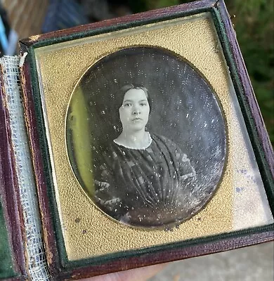 Lovely 1/6 Plate Daguerreotype With Original Seals Beautiful Big Eyed Woman • $100