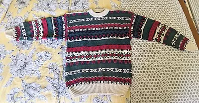 Stone Haven Sweater Men's Size Large Knit Ramie Cotton Crewneck Vintage 80s  • $14.95