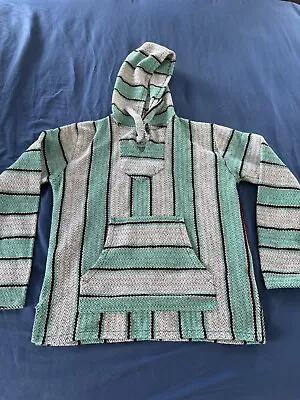 Original Senor Lopez Baja Hoodie Size Large Drug Rug Cotton Blend Made In Mexico • $15