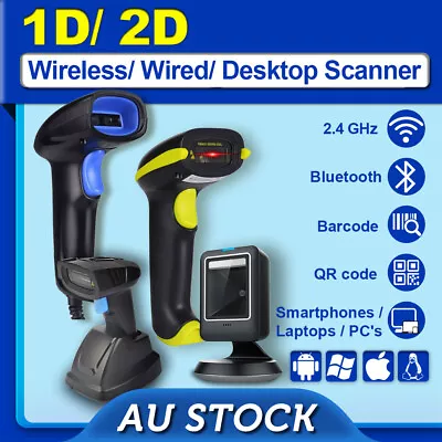 1D 2D Bluetooth/ Wireless/ USB Barcode Scanner QR Codes For Windows IOS Android • $54.90