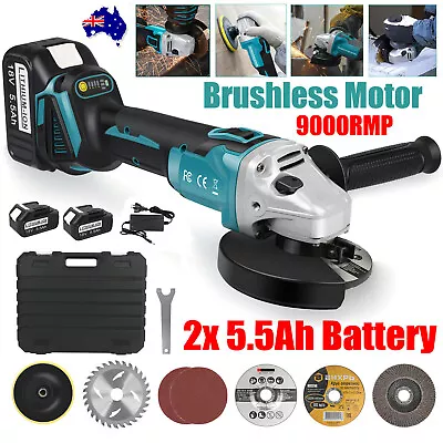 125mm Brushless Cordless Angle Grinder Replace 3Ah 5.5Ah Battery For Makita 18V  • $65.99