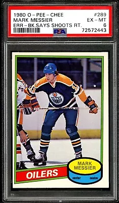 1980-81 OPC O PEE CHEE #289 Mark Messier Rookie PSA 6 EX-MINT Edmonton Oilers RC • $289