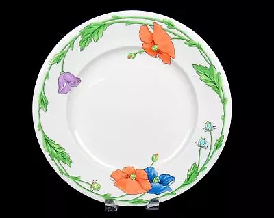 Villeroy & Boch Porcelain Amapola Blue Orange Poppies 12 1/2  Chop Plate 1978- • $44.97