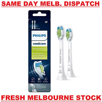 $44.50 • Buy GENUINE Philips SONICARE W HX6062/65 Replacement Toothbrush Head WHITE - 2 PACK