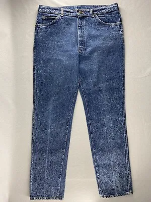 Lee Riders Acid Wash Jeans Tapered Leg All Cotton Men Tag Size 36x34 Union USA • $19.88