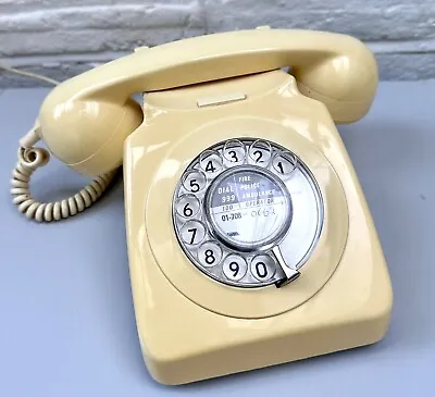 Vintage Original PO Rotary Dial 60s Telephone 746 GNA 72/1 Cream London Number C • £30