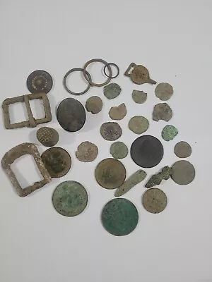 Roman Coins Medieval Archifact Metal Detecting Finds Job Lot Buckles Thimble  • £0.99