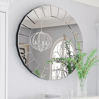 Wisfor Round Decorative Bathroom Mirror Accent Mirror W/Irregular Beveled Edge  • $119.90