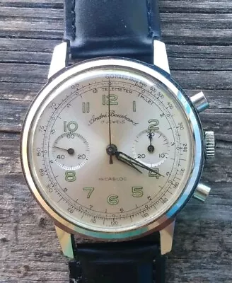 Andre Bouchard Chronograph Venus 188 Vintage 37mm Manual Wristwatch Ca. 1950's • $350