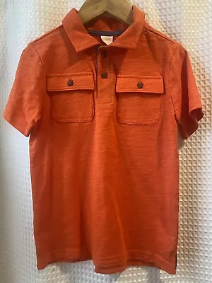 NWT~$23 Gymboree~Boys 5 5T~Polo Button Collar Shirt~Short Sleeve~Orange~Cotton • $12.99