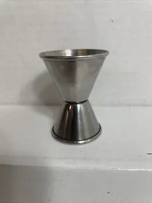 Vintage Cocktail Jigger  Barware  Stainless Steel 7/8 And 1/2 • $5.24