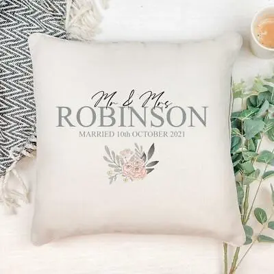 Personalised Mr And Mrs Wedding Cushion Gift CC-89 • £16.99