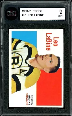 1960-61 TOPPS NHL HOCKEY #13 Leo Labine Graded KSA 9 MINT Boston Bruins • $135.99