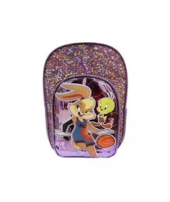 NWT Looney Tunes Space Jam 2 17  Lola Bunny Backpack Book Bag Purple • $14.99