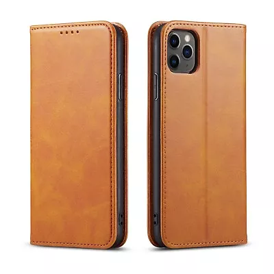 Luxury Real Leather Wallet Flip Card Case Cover For IPhone 12 12 Pro Max Mini  • £3.95