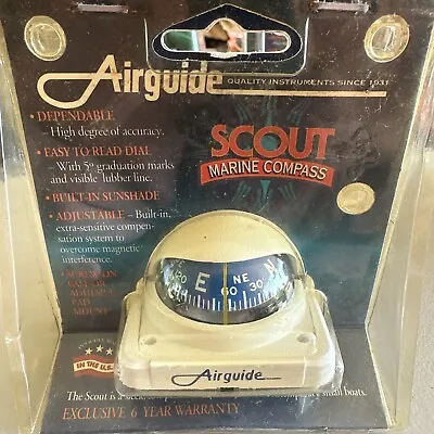 Vintage Airguide Marine Compass Scout White Model 1002W NOS • $29.99