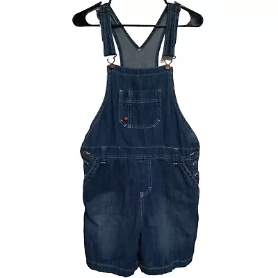 Dickies Bib Denim Overall Shorts Womens   Size M 36x7 Faded Stonewash • $25