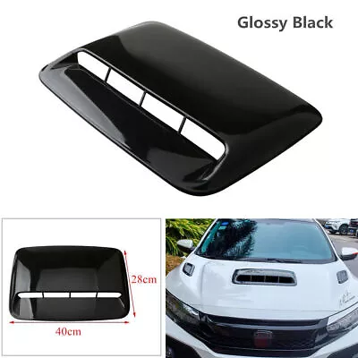 1x Glossy Black Car Air Flow Intake Hood Scoop Vent Bonnet Decor Cover Universal • $28.96