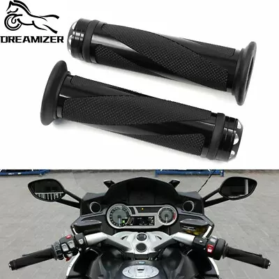 Black Motorcycle 7/8  1  Hand Grips Handle Bar For Suzuki GSXR600 Honda CBR600RR • $12.15