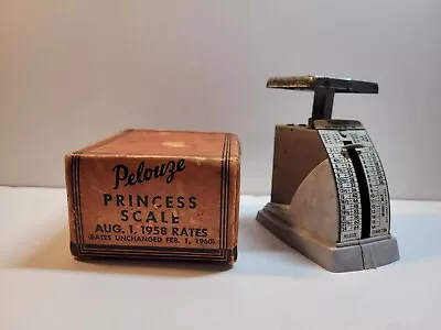 Vintage PELOUZE Postal Scale Princess Scale In Original Box Weighs Up To 16 Oz. • $12