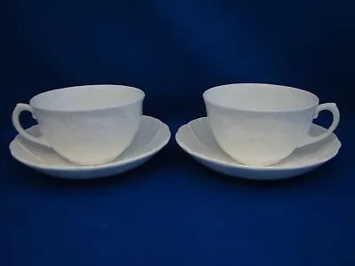 2 X Wedgwood Countryware Bone China Tea Cups And Saucers Cabbage Leaf • £17.95