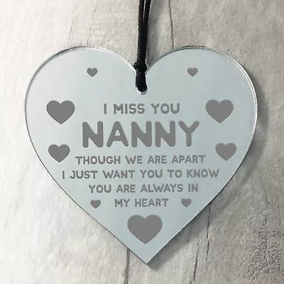 Nanny Birthday Christmas Gift Engraved Heart Miss You Gift Love Plaque Keepsake • £4.99