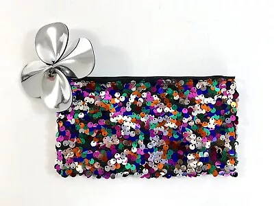 MAC Shiny Pretty Things Sequin Flower Makeup Cosmetic Travel Bag Pouch Case • £2.99