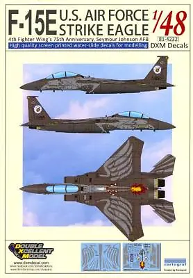 DXM Decals 1/48 F-15E STRIKE EAGLE 4th FW 75th Anniversary Scheme • $28.99