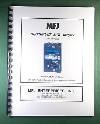 MFJ 269C SWR Analyzer Instruction Manual: W/Clear Protective Covers! • $22.50