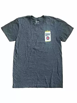 Miller Lite Beer T Shirt 2 Sided Graphic Men's Medium High Life 2018 MGD Alcohol • $19.99