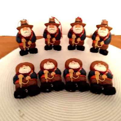 Lot Of 8 Santa Cowboys Hanging Christmas Tree Ornaments • $12