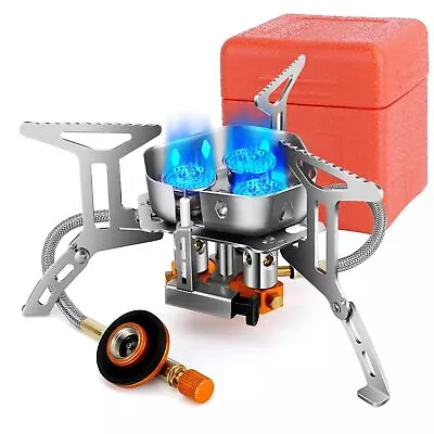 4000W Windproof Camping Gas Stove Portable Backpacking Stove With Fuel Canis... • $37.49