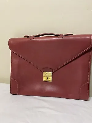 VINTAGE Gucci Briefcase Document Case Brick Brown Soft Leather Made In ITALY • $499