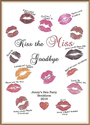 Hen Party Kiss The Miss Goodbye Print • £2.95