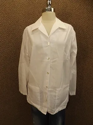 NEW Vtg USA Made Bright White Lab Coat Sz 40 Smock Scrub Medical Art Chef Jacket • $17.99