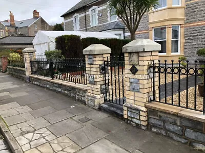 # BUCKINGHAM BALL TOP IRON METAL 3ft X 4ft FENCING RAILING PANELS MADE TO ORDER • £140