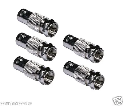 5 Pcs F Type Male To BNC Female RF Coax Connector Adapter CCTV RG6 RG59 • $10.98