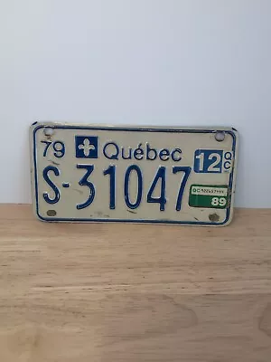 Quebec Motorcycle License Plate 1979 • $15