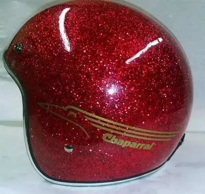 New Retro Style Vintage Chaparral Snowmobile Helmet Choose Size Red Metalflake • $123.09